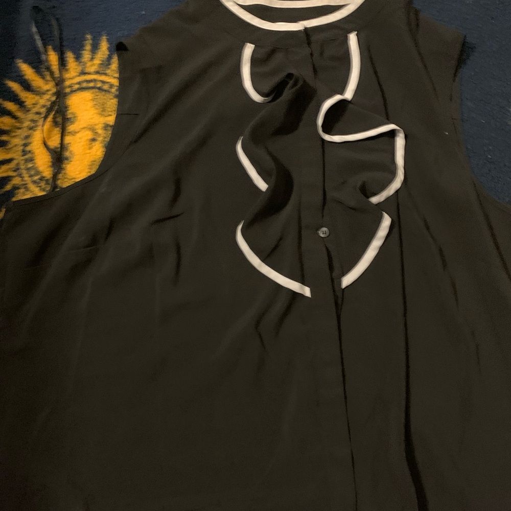 Black with grey trim blouse